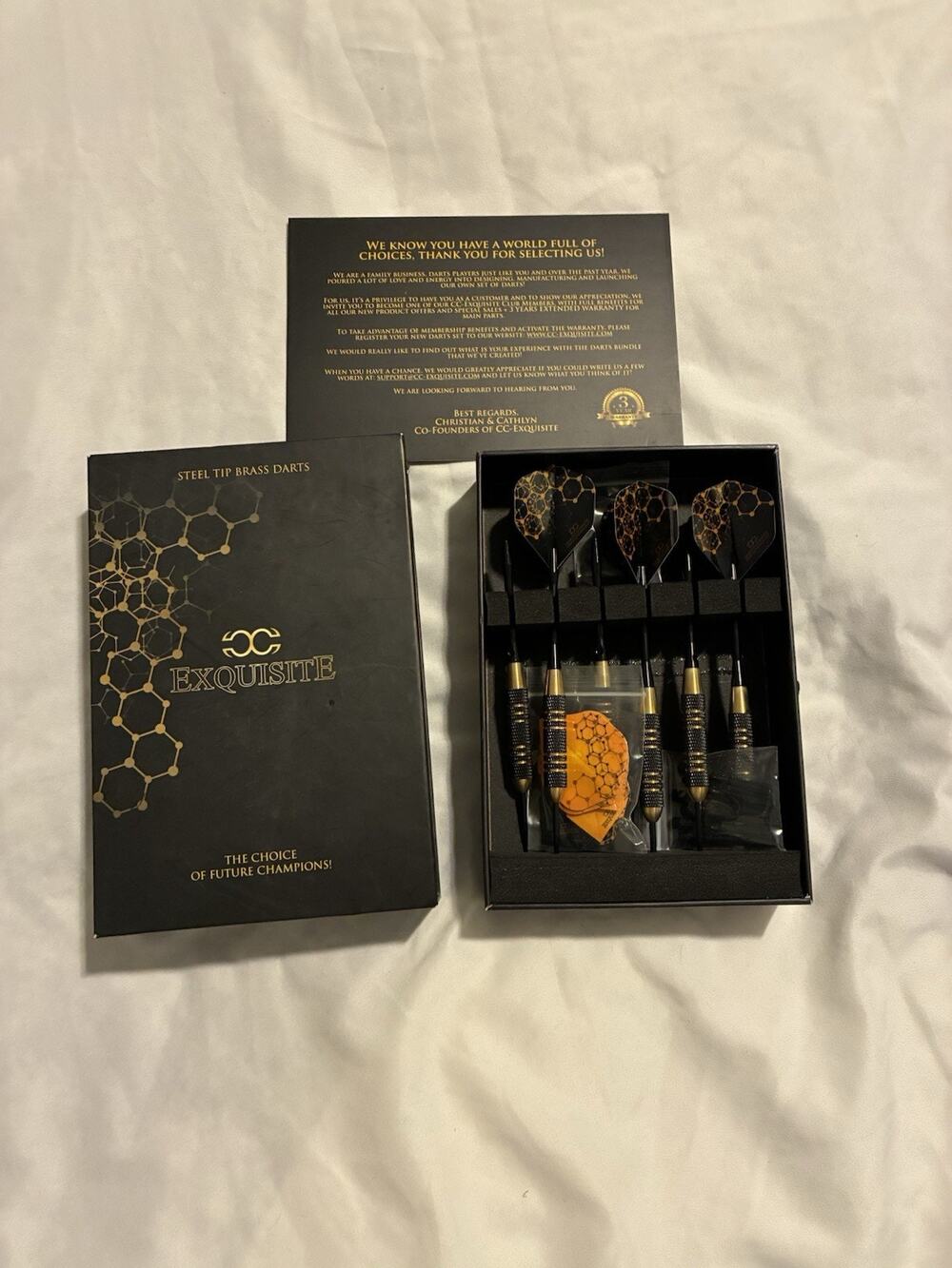 CC-Exquisite Premium Steel Tip Darts Set - Professional Darts Brass Barrels